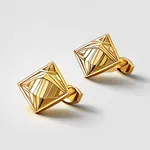 golden diamond-shaped cufflinks image